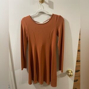 Rust Long Sleeve Dress